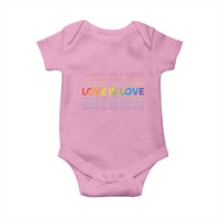 Love Is Love Rainbow Typography Baby Onesie LGBTQ Support Gift
