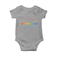 Love Is Love Rainbow Typography Baby Onesie LGBTQ Support Gift