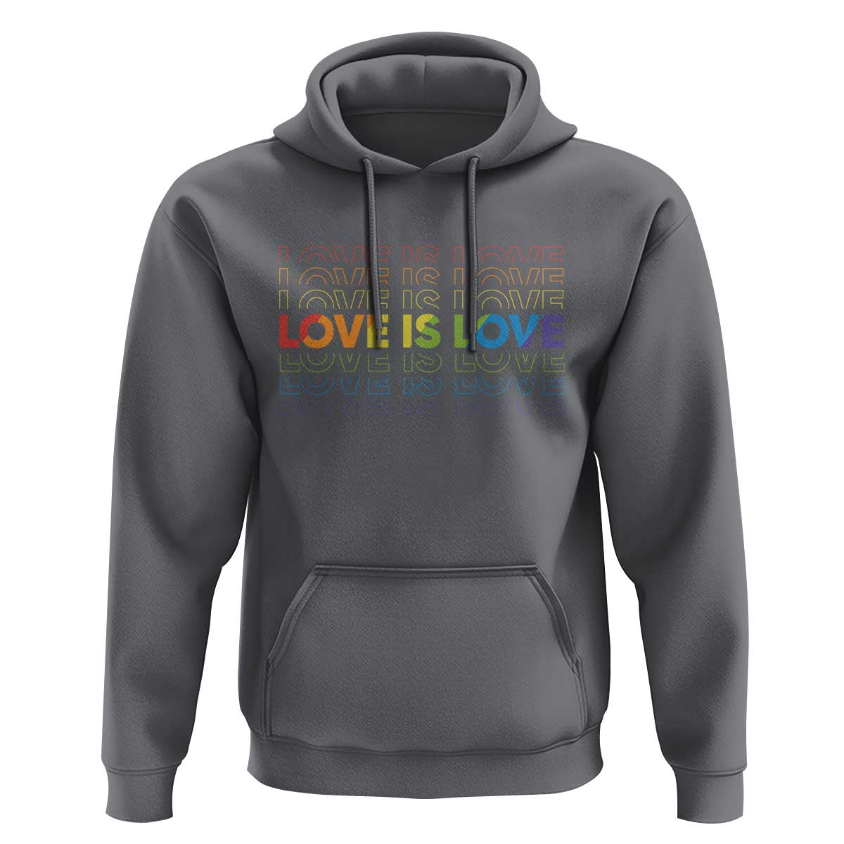 Love Is Love Rainbow Typography Hoodie LGBTQ Support Gift