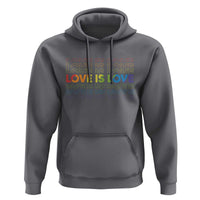 Love Is Love Rainbow Typography Hoodie LGBTQ Support Gift