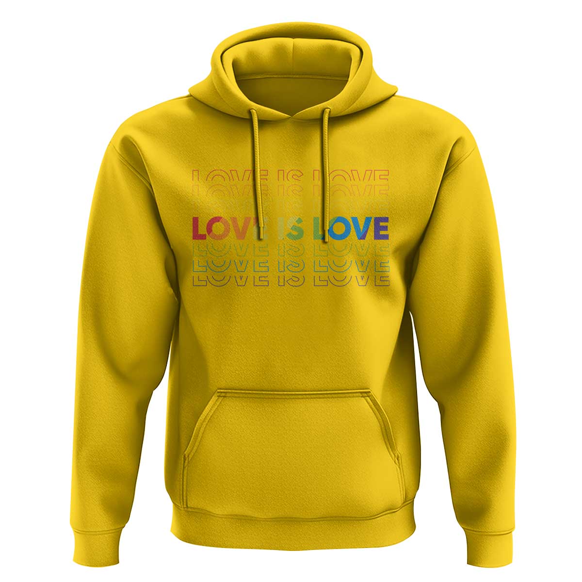 Love Is Love Rainbow Typography Hoodie LGBTQ Support Gift