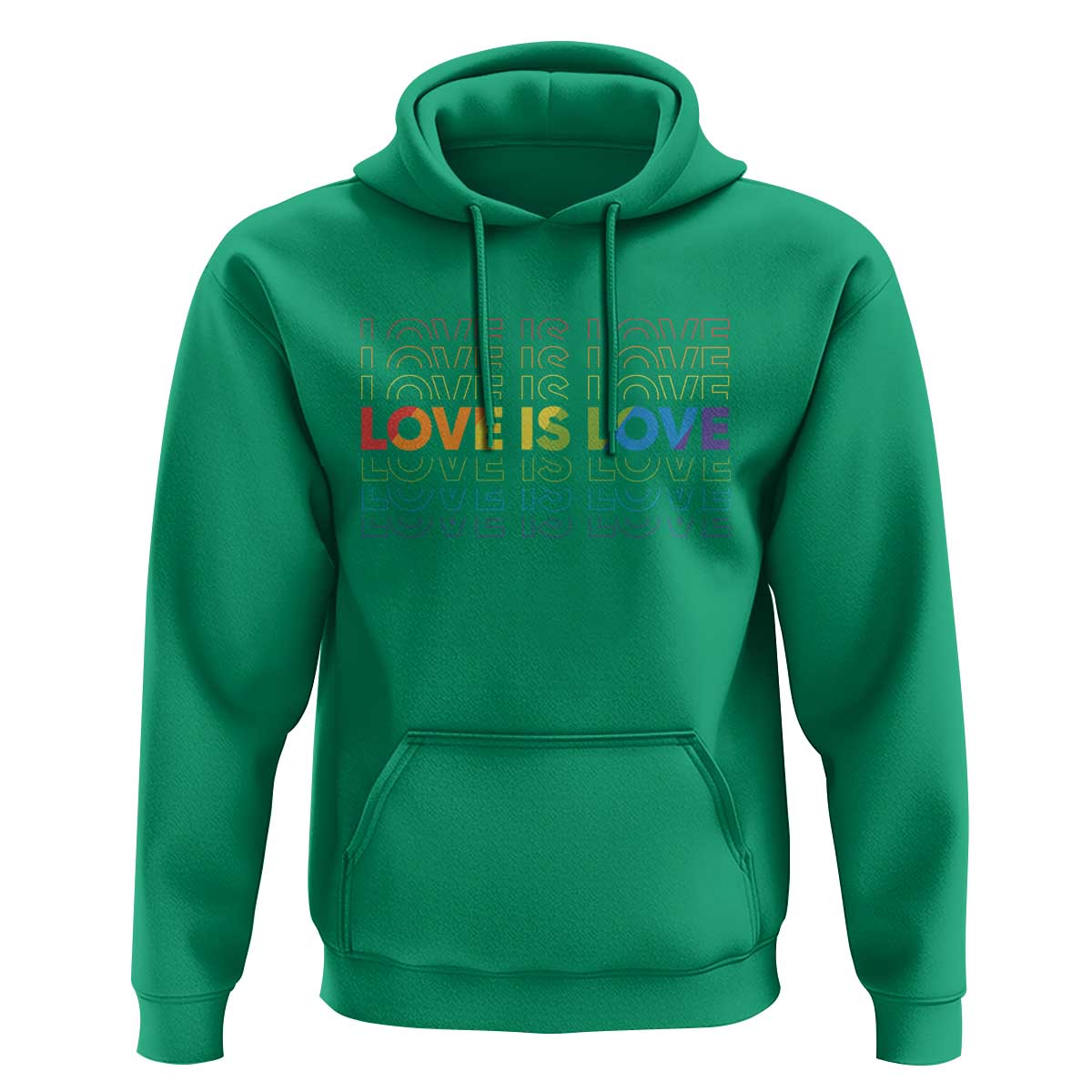 Love Is Love Rainbow Typography Hoodie LGBTQ Support Gift