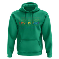 Love Is Love Rainbow Typography Hoodie LGBTQ Support Gift