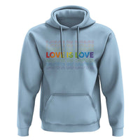 Love Is Love Rainbow Typography Hoodie LGBTQ Support Gift