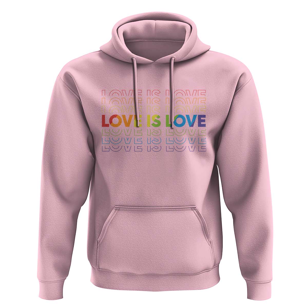 Love Is Love Rainbow Typography Hoodie LGBTQ Support Gift