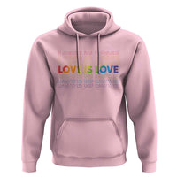 Love Is Love Rainbow Typography Hoodie LGBTQ Support Gift