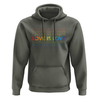 Love Is Love Rainbow Typography Hoodie LGBTQ Support Gift