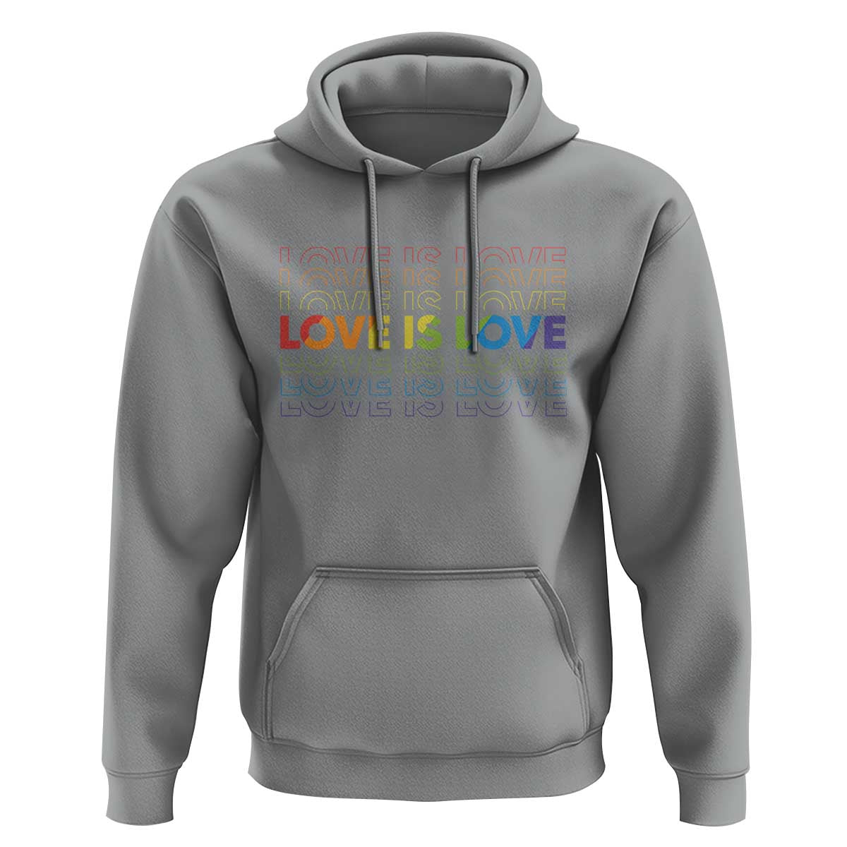 Love Is Love Rainbow Typography Hoodie LGBTQ Support Gift
