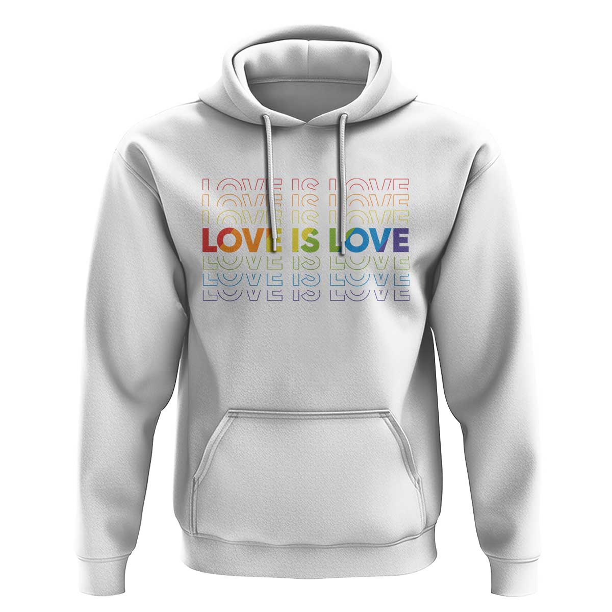 Love Is Love Rainbow Typography Hoodie LGBTQ Support Gift