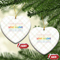 Love Is Love Rainbow Typography Ceramic Ornament LGBTQ Support Gift