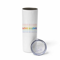Love Is Love Rainbow Typography Skinny Tumbler LGBTQ Support Gift