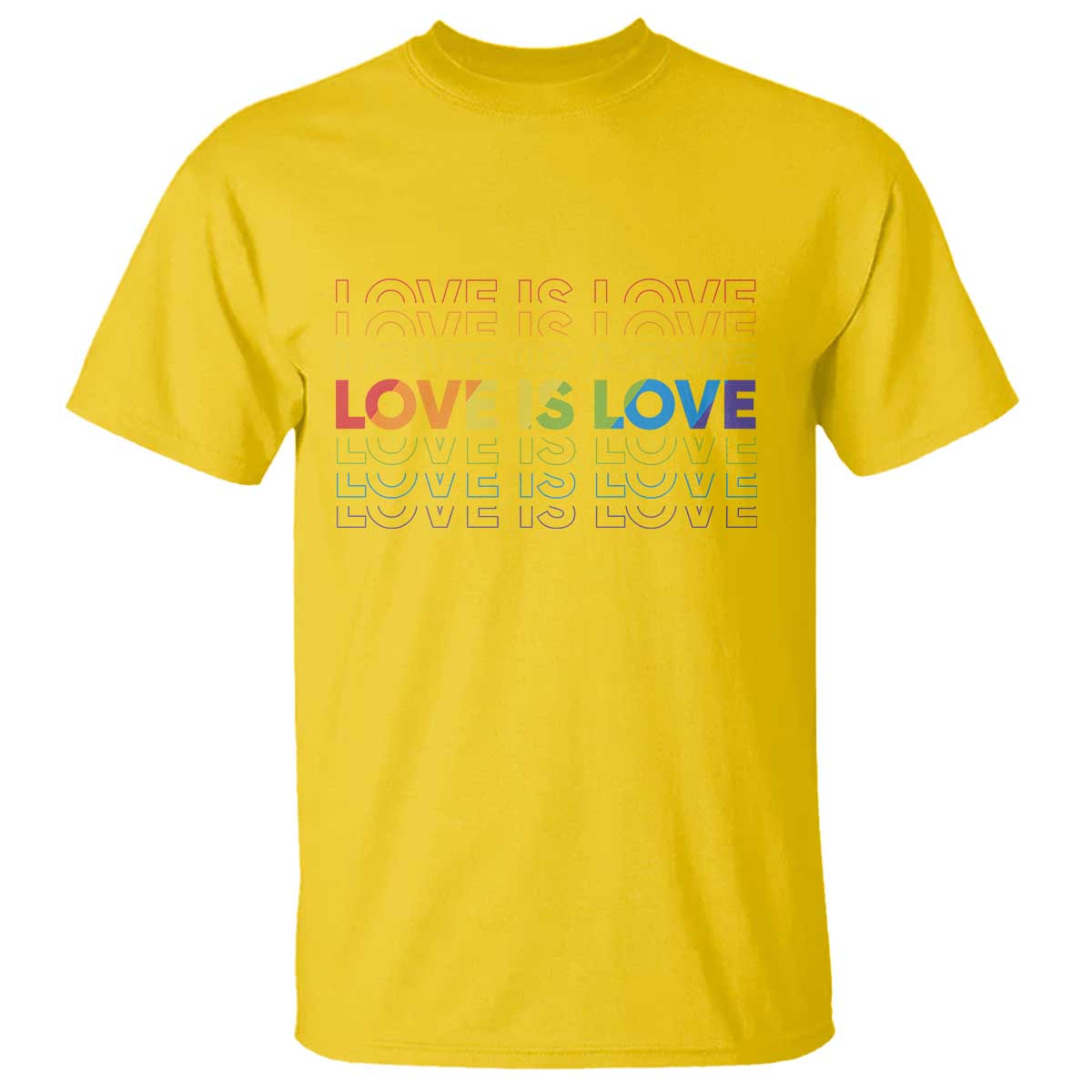 Love Is Love Rainbow Typography T Shirt LGBTQ Support Gift