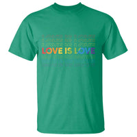 Love Is Love Rainbow Typography T Shirt LGBTQ Support Gift