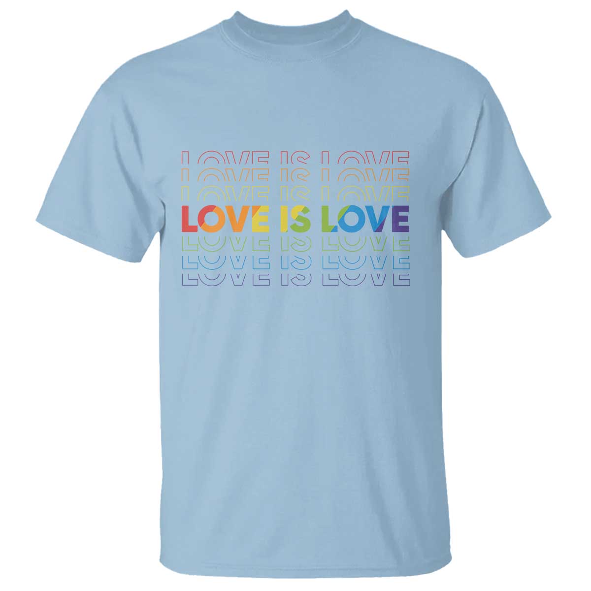 Love Is Love Rainbow Typography T Shirt LGBTQ Support Gift
