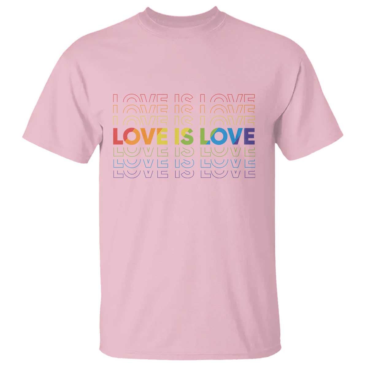 Love Is Love Rainbow Typography T Shirt LGBTQ Support Gift