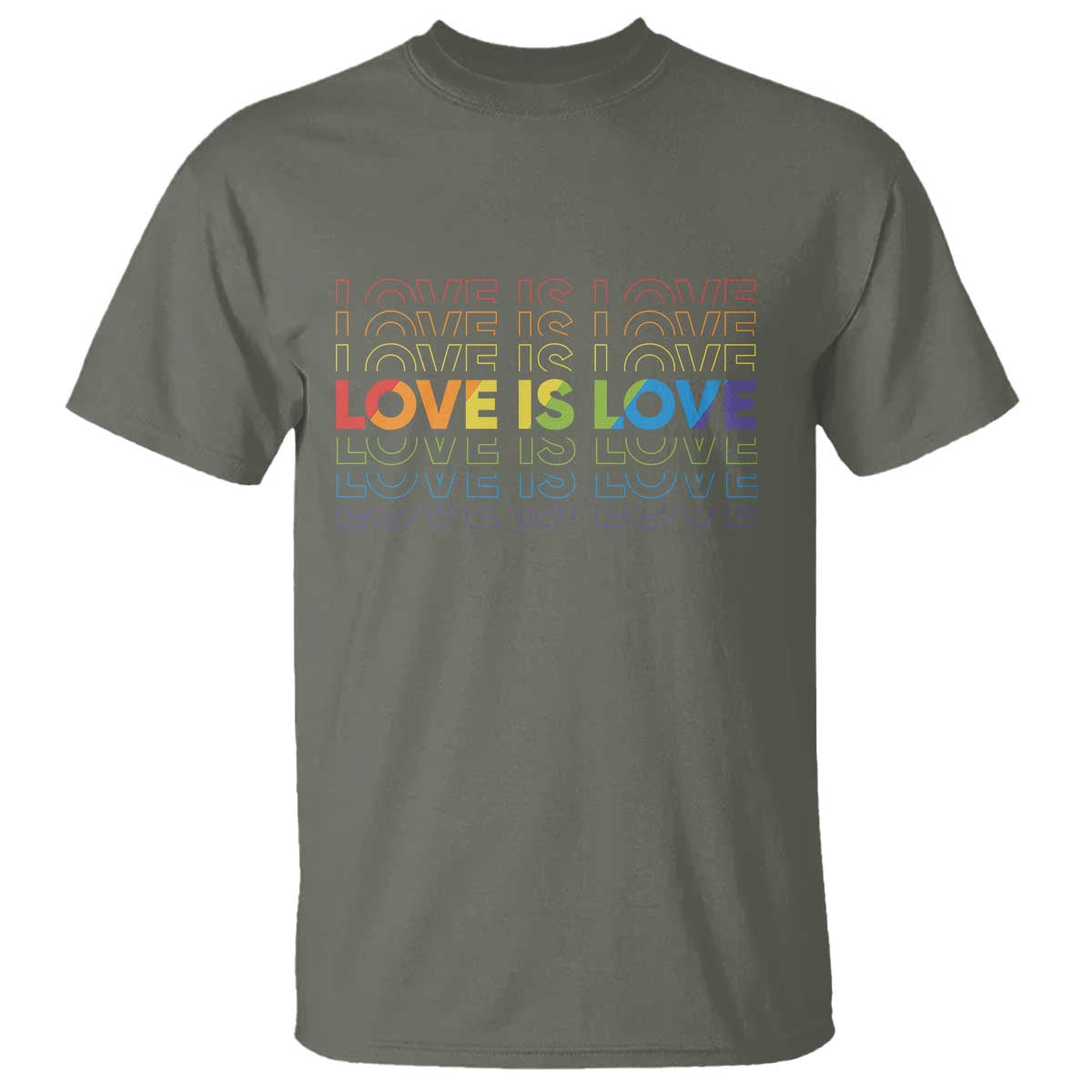 Love Is Love Rainbow Typography T Shirt LGBTQ Support Gift