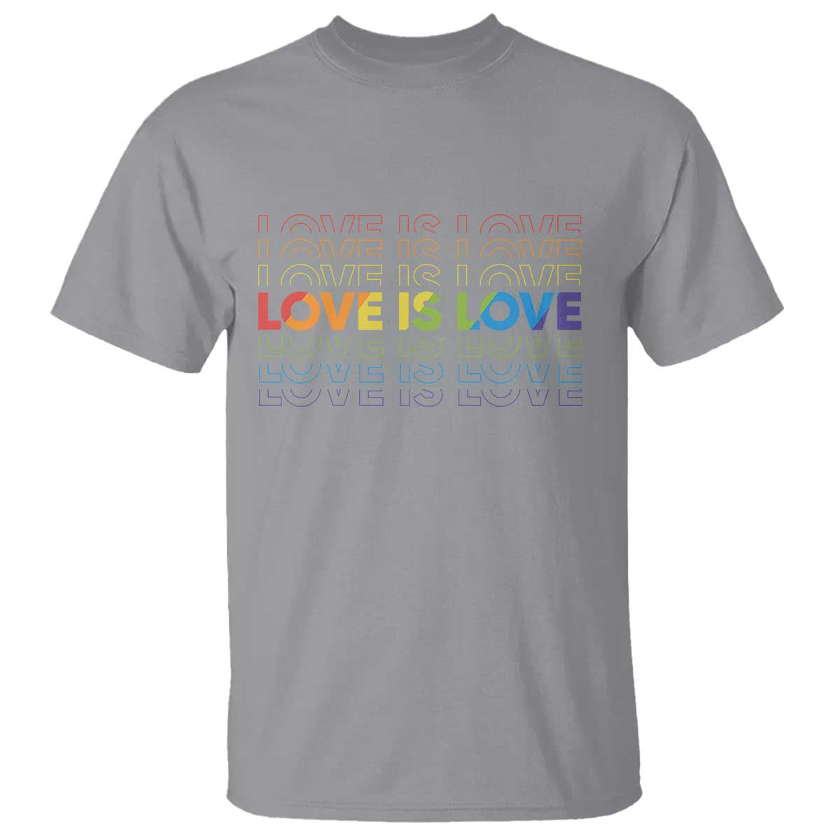 Love Is Love Rainbow Typography T Shirt LGBTQ Support Gift
