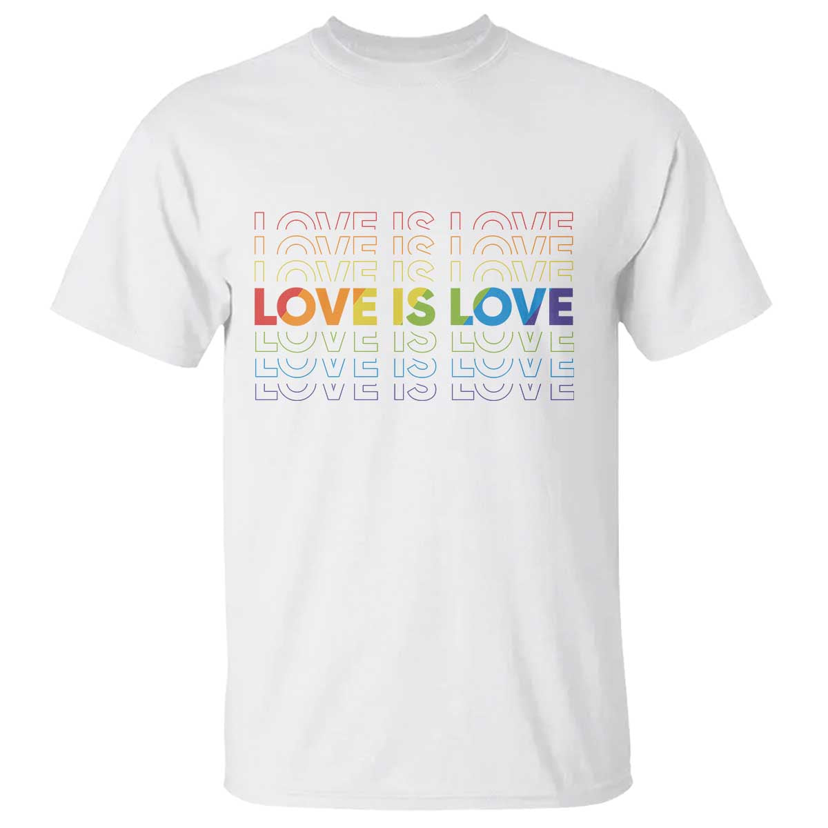 Love Is Love Rainbow Typography T Shirt LGBTQ Support Gift
