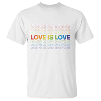 Love Is Love Rainbow Typography T Shirt LGBTQ Support Gift