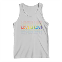 Love Is Love Rainbow Typography Tank Top LGBTQ Support Gift