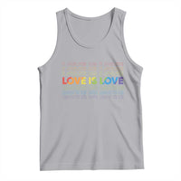Love Is Love Rainbow Typography Tank Top LGBTQ Support Gift