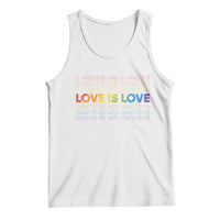 Love Is Love Rainbow Typography Tank Top LGBTQ Support Gift