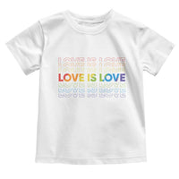 Love Is Love Rainbow Typography Toddler T Shirt LGBTQ Support Gift