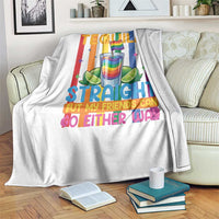 I Like My Tequila Straight But My Friends Go Either Way Throw Blanket Funny LGBTQ Drinking