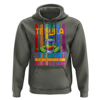 I Like My Tequila Straight But My Friends Go Either Way Hoodie Funny LGBTQ Drinking