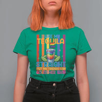 I Like My Tequila Straight But My Friends Go Either Way T Shirt For Women Funny LGBTQ Drinking