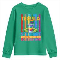 I Like My Tequila Straight But My Friends Go Either Way Youth Sweatshirt Funny LGBTQ Drinking