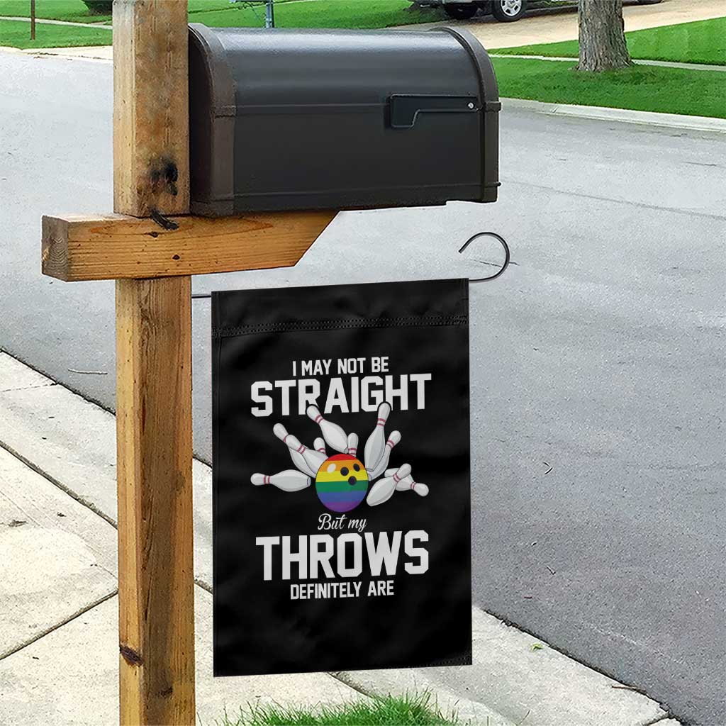 Funny LGBTQ Bowling Garden Flag I May Not Be Straight But My Throws Are