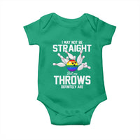 Funny LGBTQ Bowling Baby Onesie I May Not Be Straight But My Throws Are