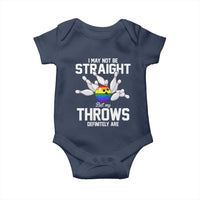 Funny LGBTQ Bowling Baby Onesie I May Not Be Straight But My Throws Are