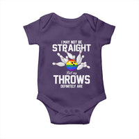 Funny LGBTQ Bowling Baby Onesie I May Not Be Straight But My Throws Are