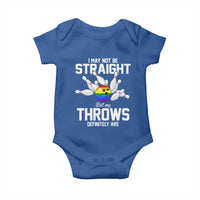 Funny LGBTQ Bowling Baby Onesie I May Not Be Straight But My Throws Are