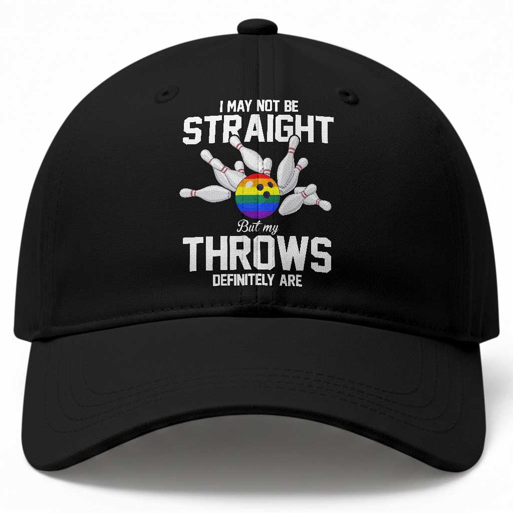 Funny LGBTQ Bowling Baseball Cap I May Not Be Straight But My Throws Are