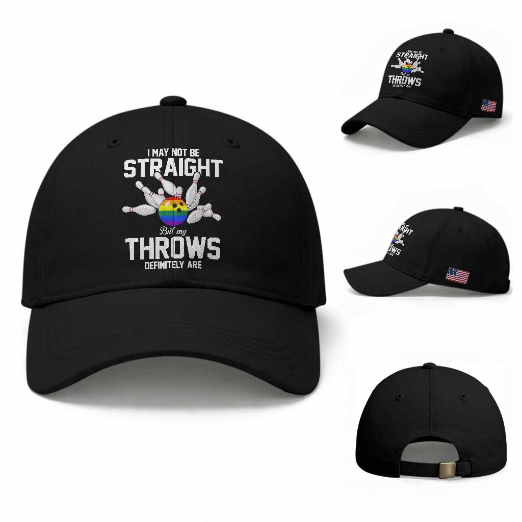 Funny LGBTQ Bowling Baseball Cap I May Not Be Straight But My Throws Are