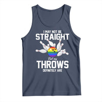 Funny LGBTQ Bowling Tank Top I May Not Be Straight But My Throws Are