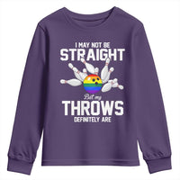 Funny LGBTQ Bowling Youth Sweatshirt I May Not Be Straight But My Throws Are