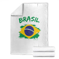 Vintage Brasil Flag Throw Blanket Brazilian Heritage Pride