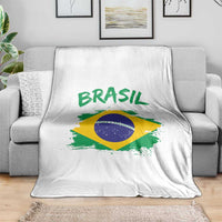 Vintage Brasil Flag Throw Blanket Brazilian Heritage Pride