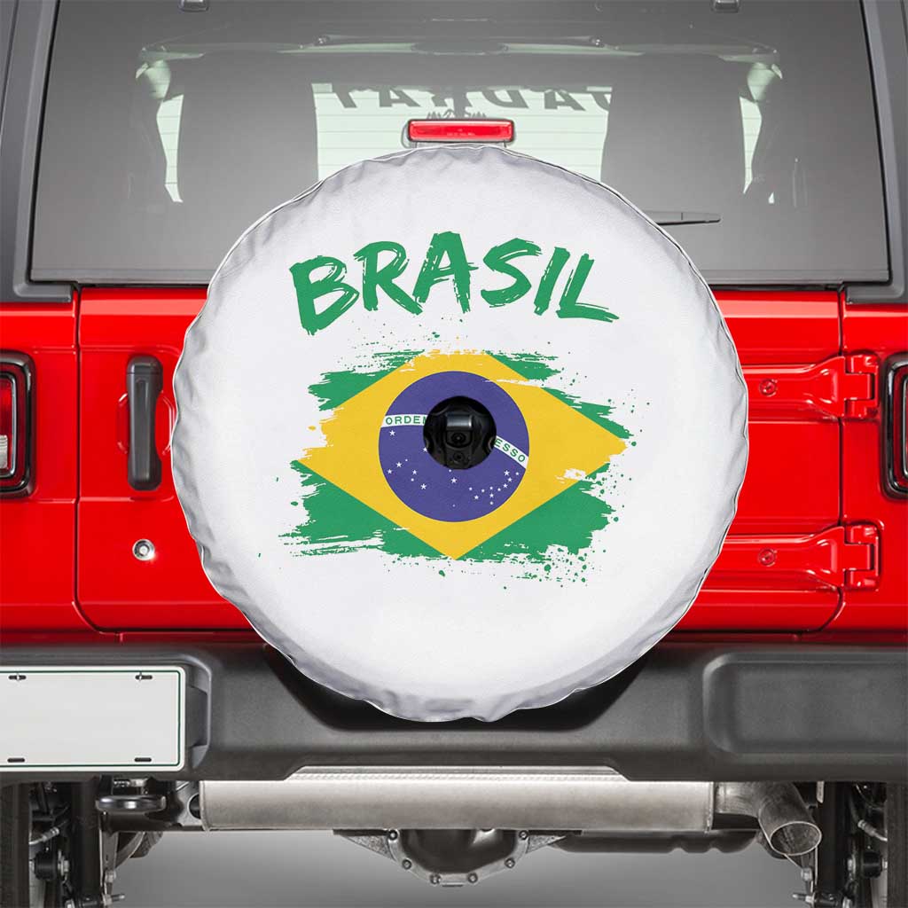 Vintage Brasil Flag Spare Tire Cover Brazilian Heritage Pride