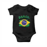 Vintage Brasil Flag Baby Onesie Brazilian Heritage Pride