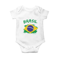 Vintage Brasil Flag Baby Onesie Brazilian Heritage Pride