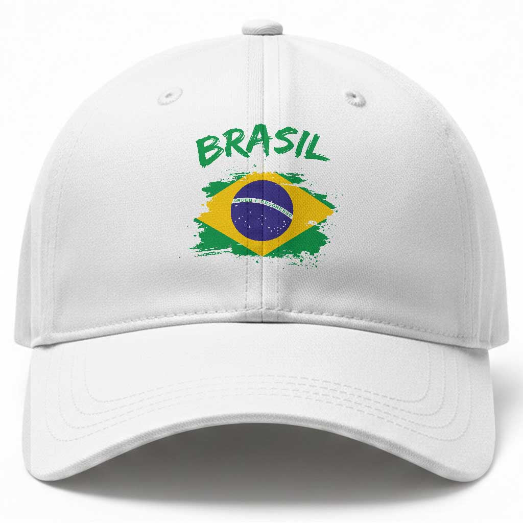 Vintage Brasil Flag Baseball Cap Brazilian Heritage Pride