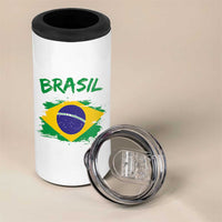 Vintage Brasil Flag 4 in 1 Can Cooler Tumbler Brazilian Heritage Pride