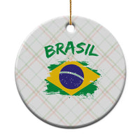 Vintage Brasil Flag Ceramic Ornament Brazilian Heritage Pride