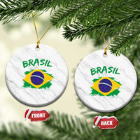 Vintage Brasil Flag Ceramic Ornament Brazilian Heritage Pride