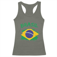 Vintage Brasil Flag Racerback Tank Top Brazilian Heritage Pride